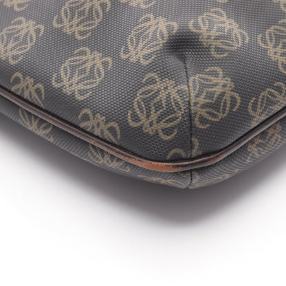 リピートアナグラム ショルダーバッグ PVC レザー ダークブラウン ロエベ バッグ LOEWE