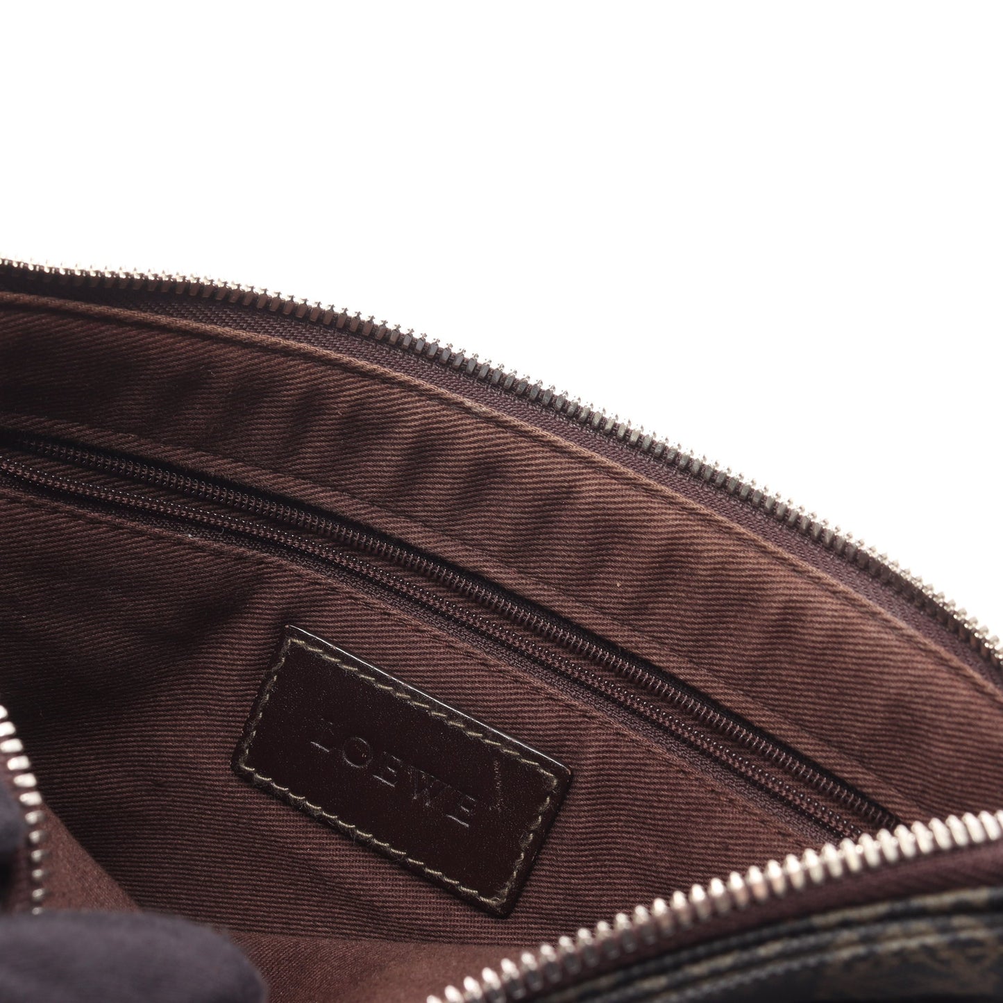 リピートアナグラム ショルダーバッグ PVC レザー ダークブラウン ロエベ バッグ LOEWE
