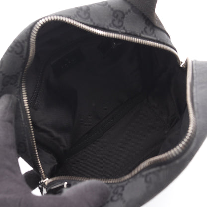 GGキャンバス ショルダーバッグ キャンバス レザー ブラック グッチ バッグ GUCCI