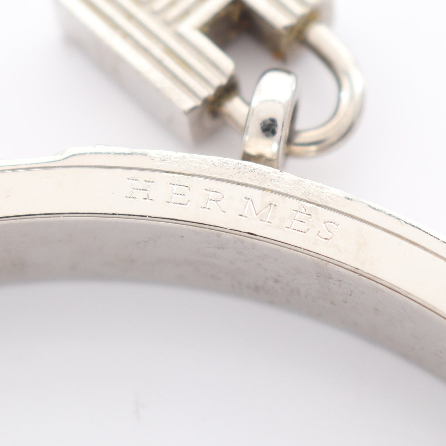 ケリーバングル バングル レザー シルバー ネイビー Hモチーフ エルメス アクセサリー HERMES