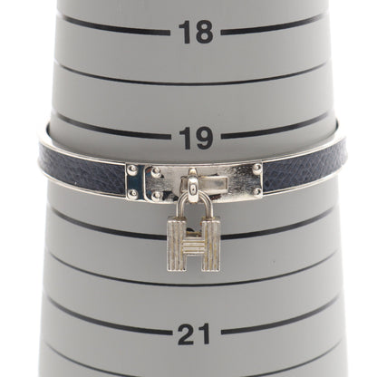 ケリーバングル バングル レザー シルバー ネイビー Hモチーフ エルメス アクセサリー HERMES