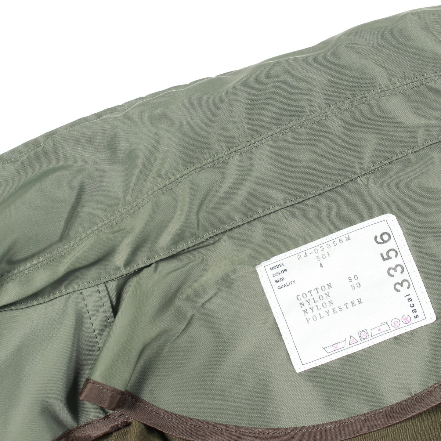 レイヤード リップストップ ジャケット コットン ナイロン カーキグリーン サカイ アウター sacai