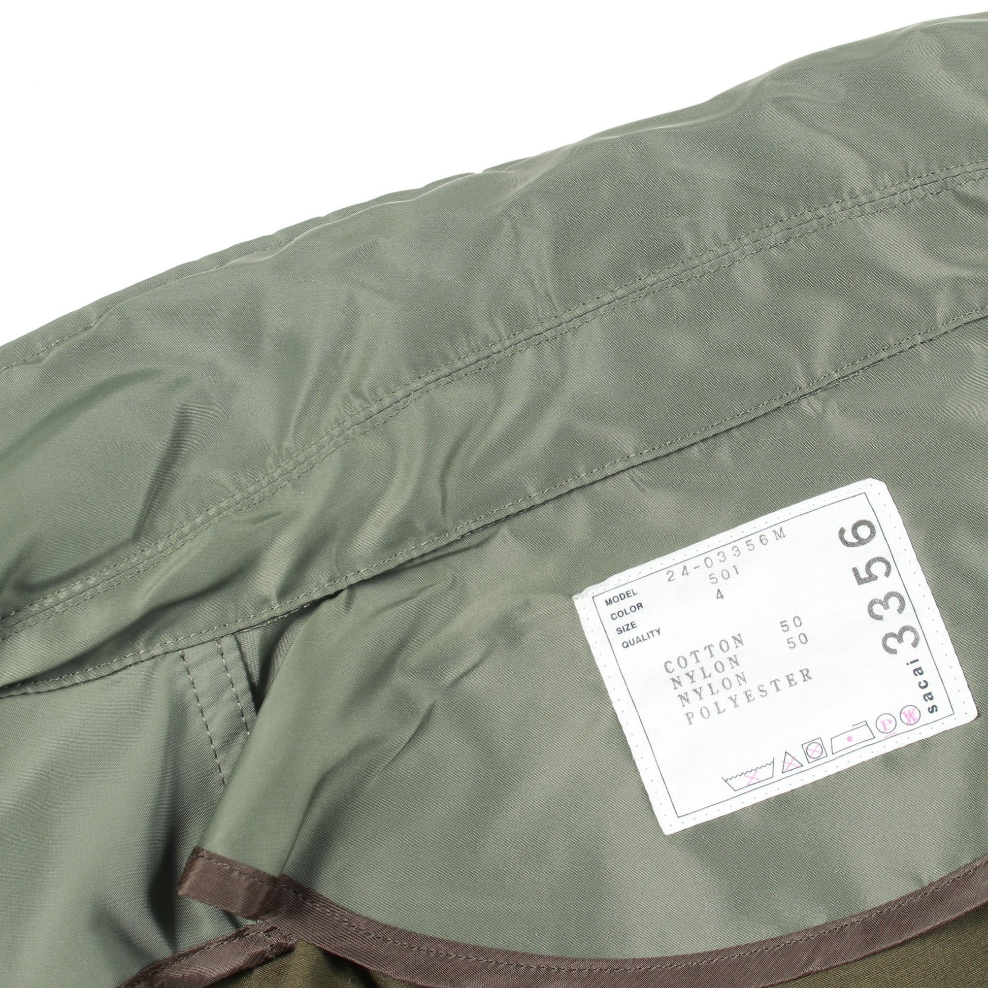 レイヤード リップストップ ジャケット コットン ナイロン カーキグリーン サカイ アウター sacai