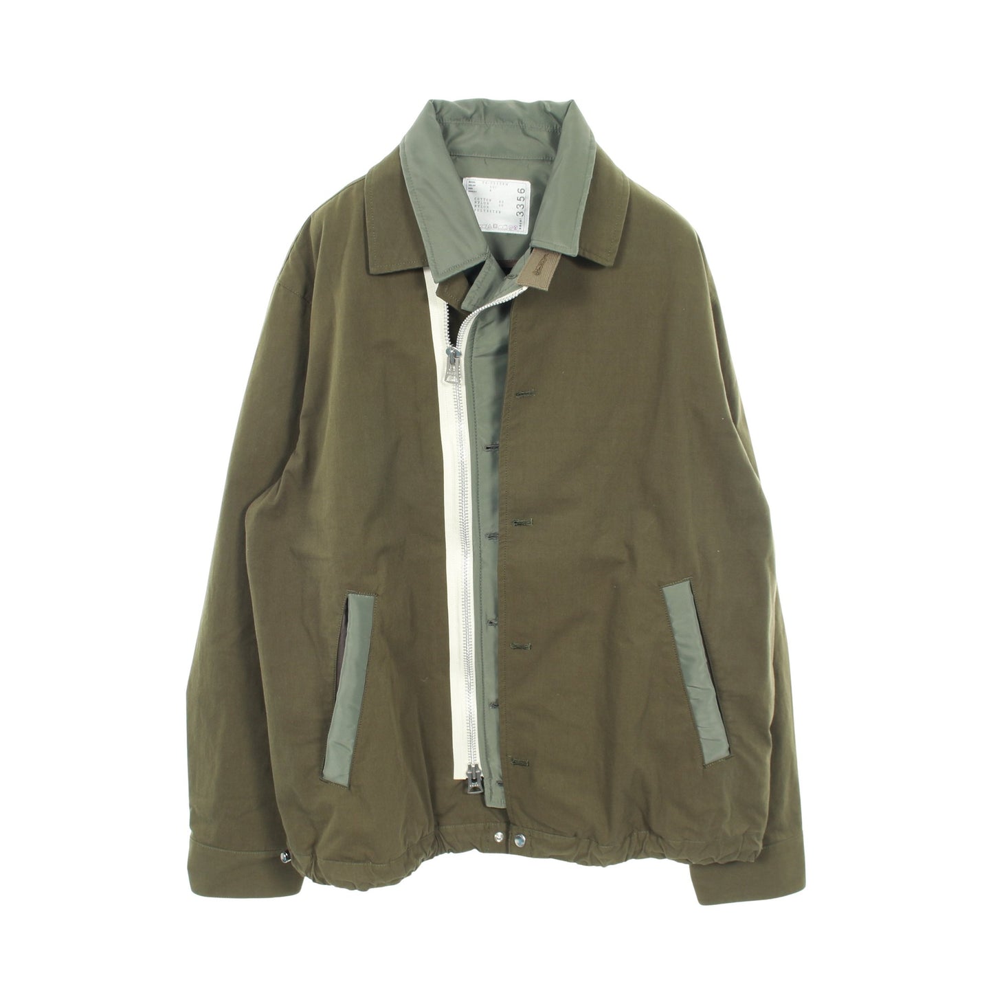レイヤード リップストップ ジャケット コットン ナイロン カーキグリーン サカイ アウター sacai