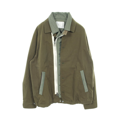 レイヤード リップストップ ジャケット コットン ナイロン カーキグリーン サカイ アウター sacai
