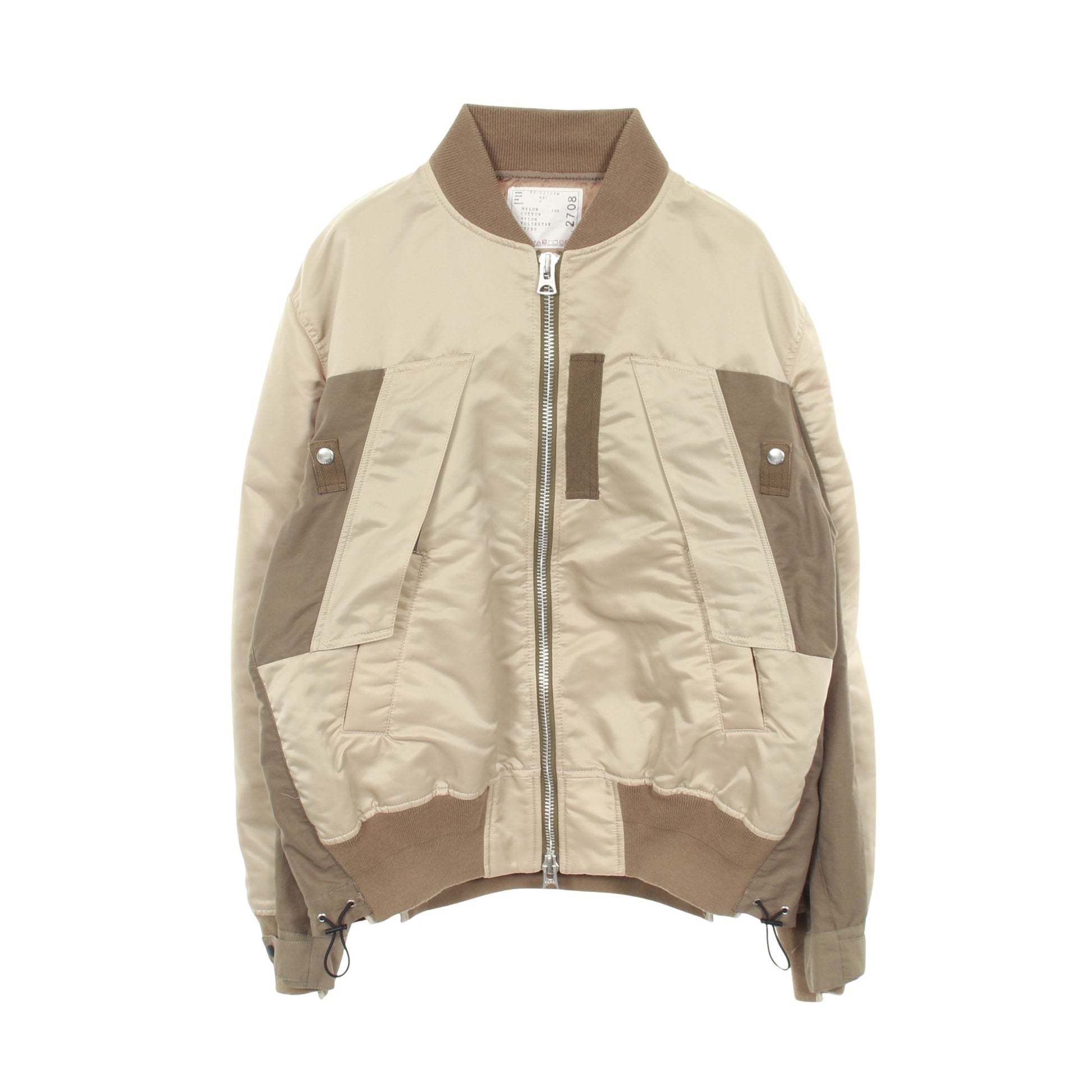 Nylon Twill Mix Blouson MA-1 ミリタリージャケット ナイロン ベージュ サカイ アウター sacai