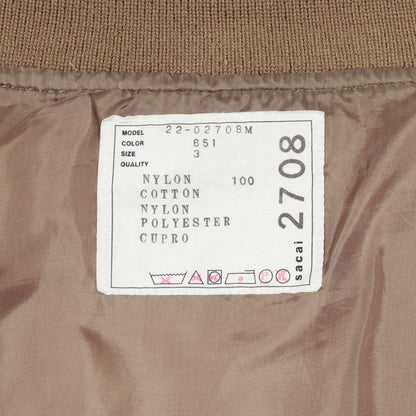 Nylon Twill Mix Blouson MA-1 ミリタリージャケット ナイロン ベージュ サカイ アウター sacai
