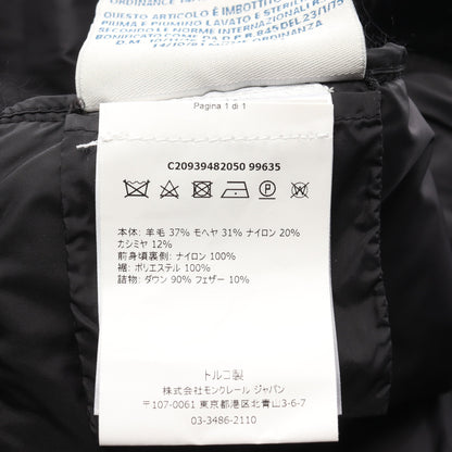 フリル ニットダウンジャケット カーディガン ウール モヘヤ ナイロン カシミヤ ブラック モンクレール トップス MONCLER