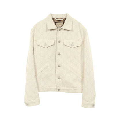 GGコットン ジャカード ジャケット コットン アイボリー グッチ アウター GUCCI