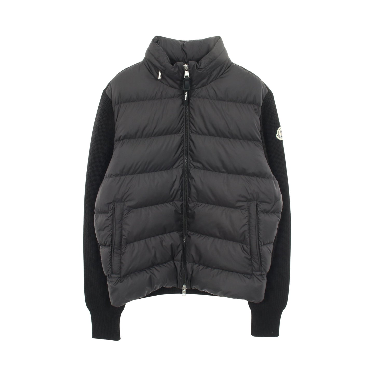 カーディガン ダウンジャケット ウール ブラック 切替 フード付き モンクレール