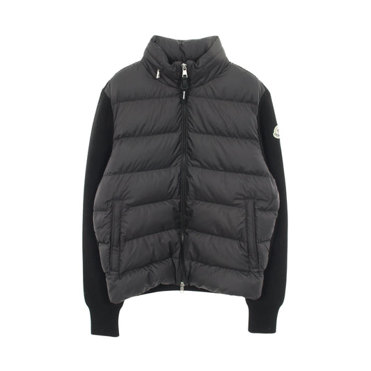 カーディガン ダウンジャケット ウール ブラック 切替 フード付き モンクレール