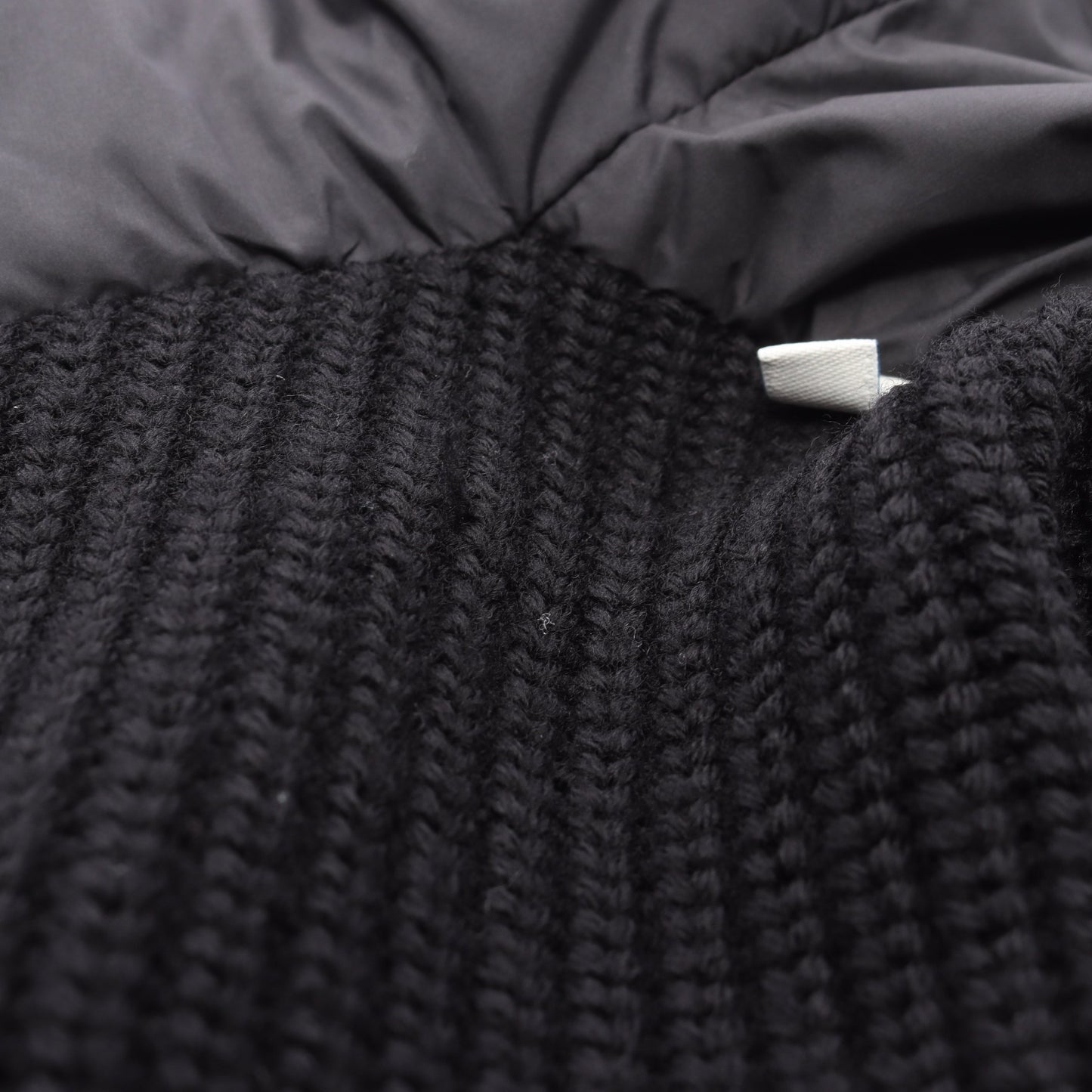 カーディガン ダウンジャケット ウール ブラック 切替 フード付き モンクレール