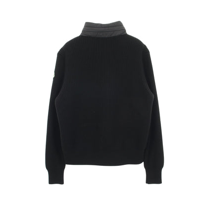 カーディガン ダウンジャケット ウール ブラック 切替 フード付き モンクレール