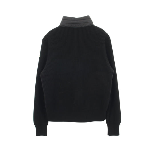 カーディガン ダウンジャケット ウール ブラック 切替 フード付き モンクレール