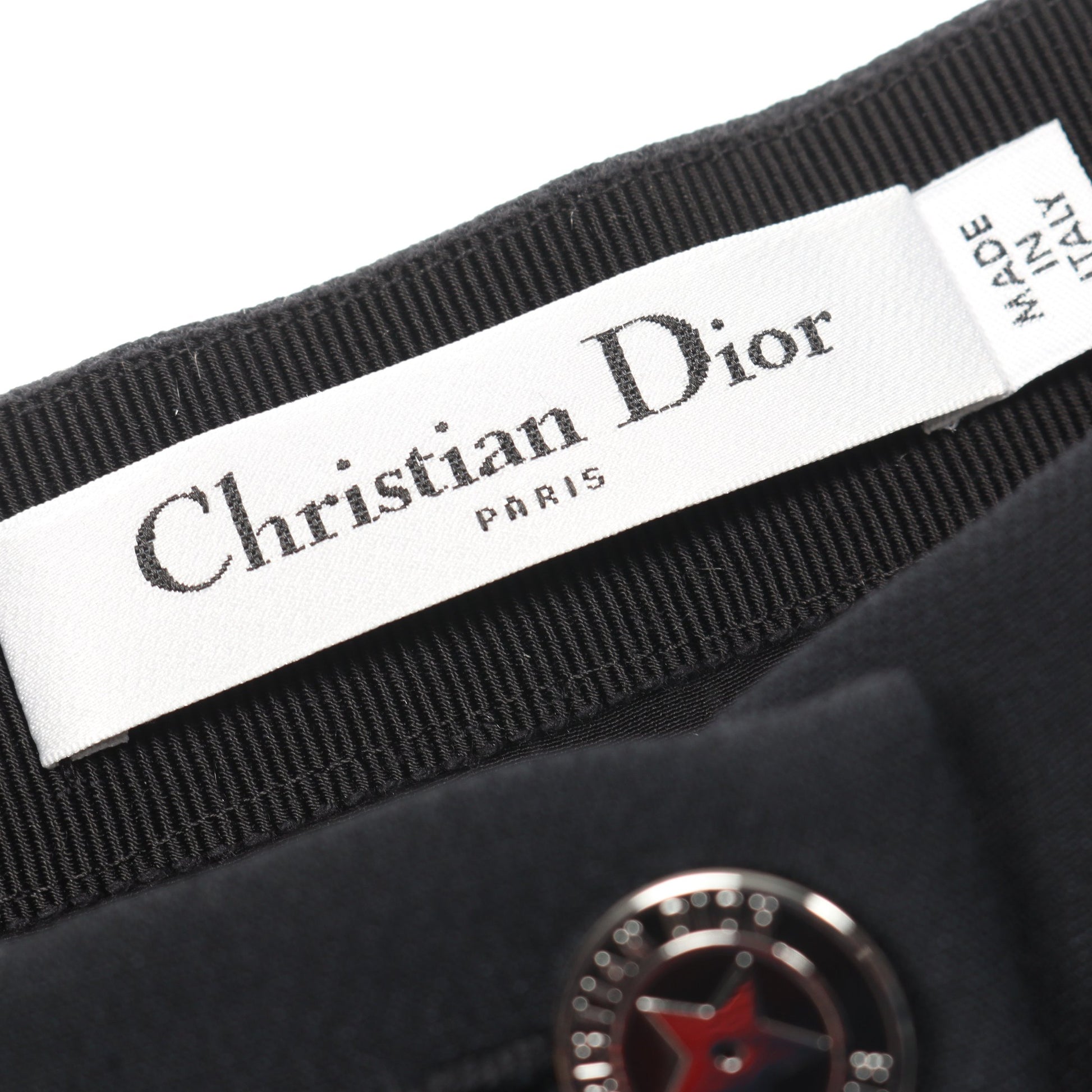 スターボタン プリーツ スカート ウール シルク ブラック クリスチャンディオール ボトムス Christian Dior