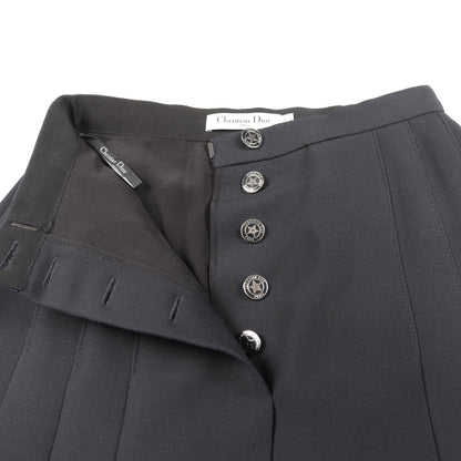 スターボタン プリーツ スカート ウール シルク ブラック クリスチャンディオール ボトムス Christian Dior