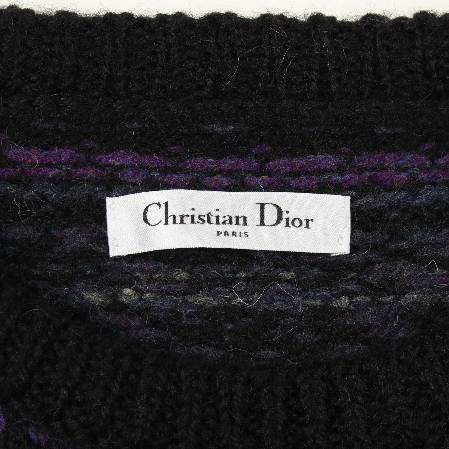 ニット クルーネック ウール ブラック パープル クリスチャンディオール トップス Christian Dior
