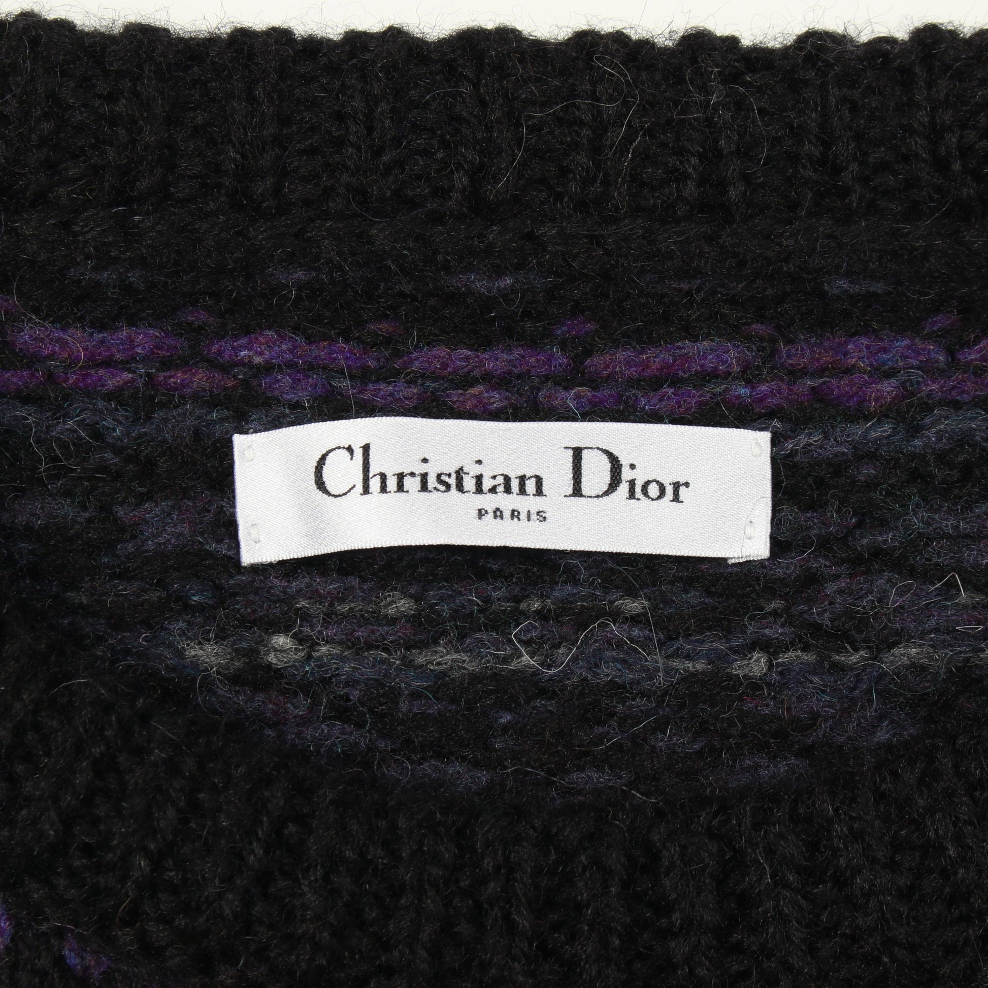 ニット クルーネック ウール ブラック パープル クリスチャンディオール トップス Christian Dior