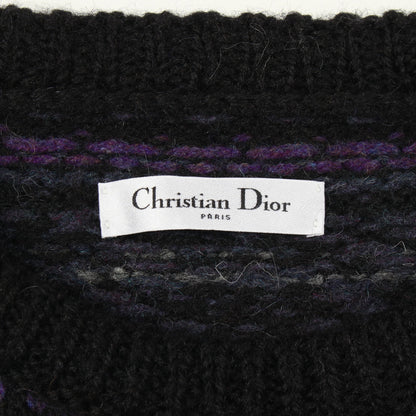 ニット クルーネック ウール ブラック パープル クリスチャンディオール トップス Christian Dior