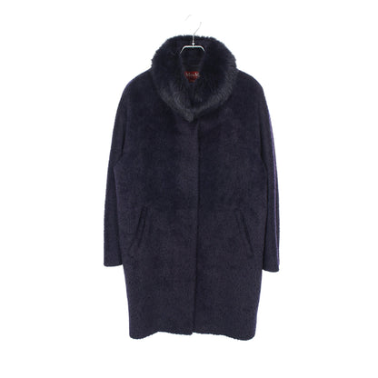 ファーコート アルパカ ウール ダークネイビー マックスマーラステュディオ アウター Max Mara Studio