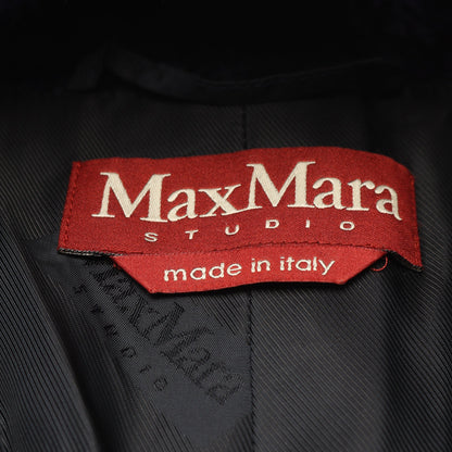ファーコート アルパカ ウール ダークネイビー マックスマーラステュディオ アウター Max Mara Studio