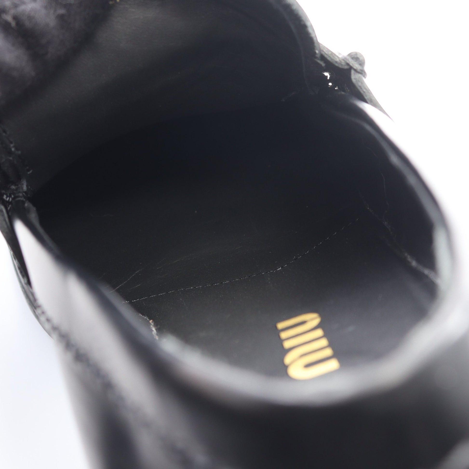 ブラッシュドレザー ローファー レザー ブラック ミュウミュウ シューズ miu miu