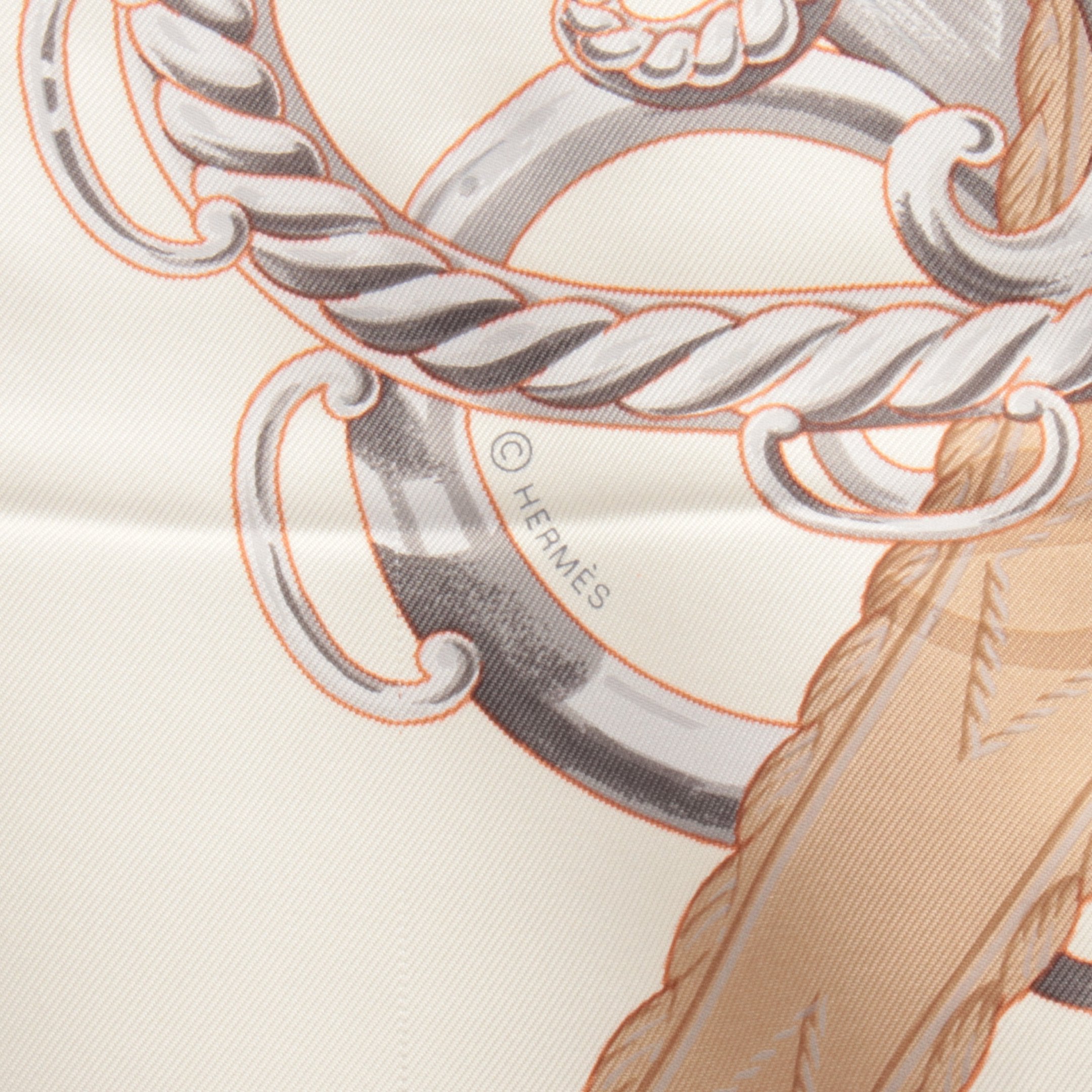 カレ90 LIFT PROFILE スカーフ シルク ライトベージュ マルチカラー