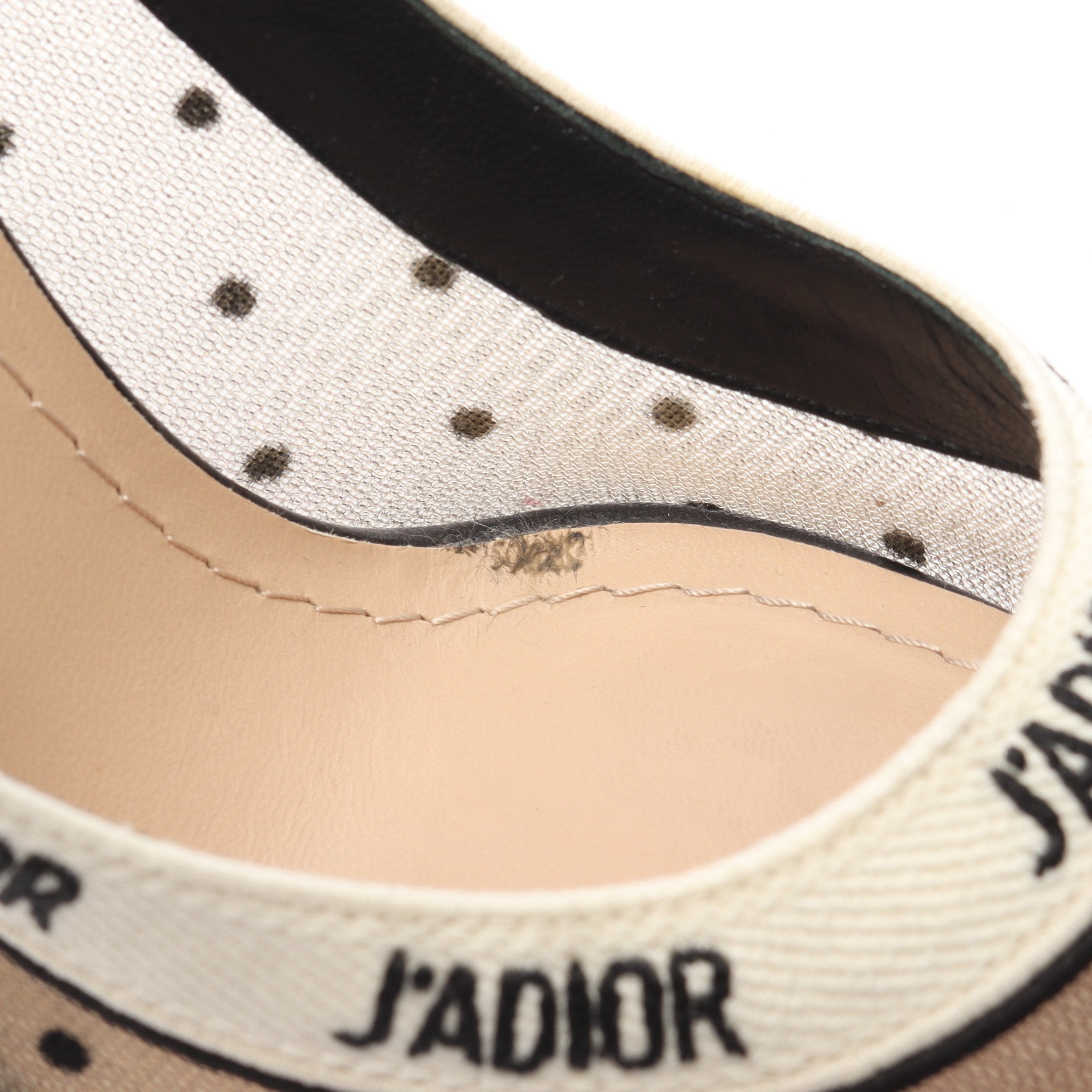 J'ADIOR ポインテッドトゥ パンプス ドット ファブリック ブラック