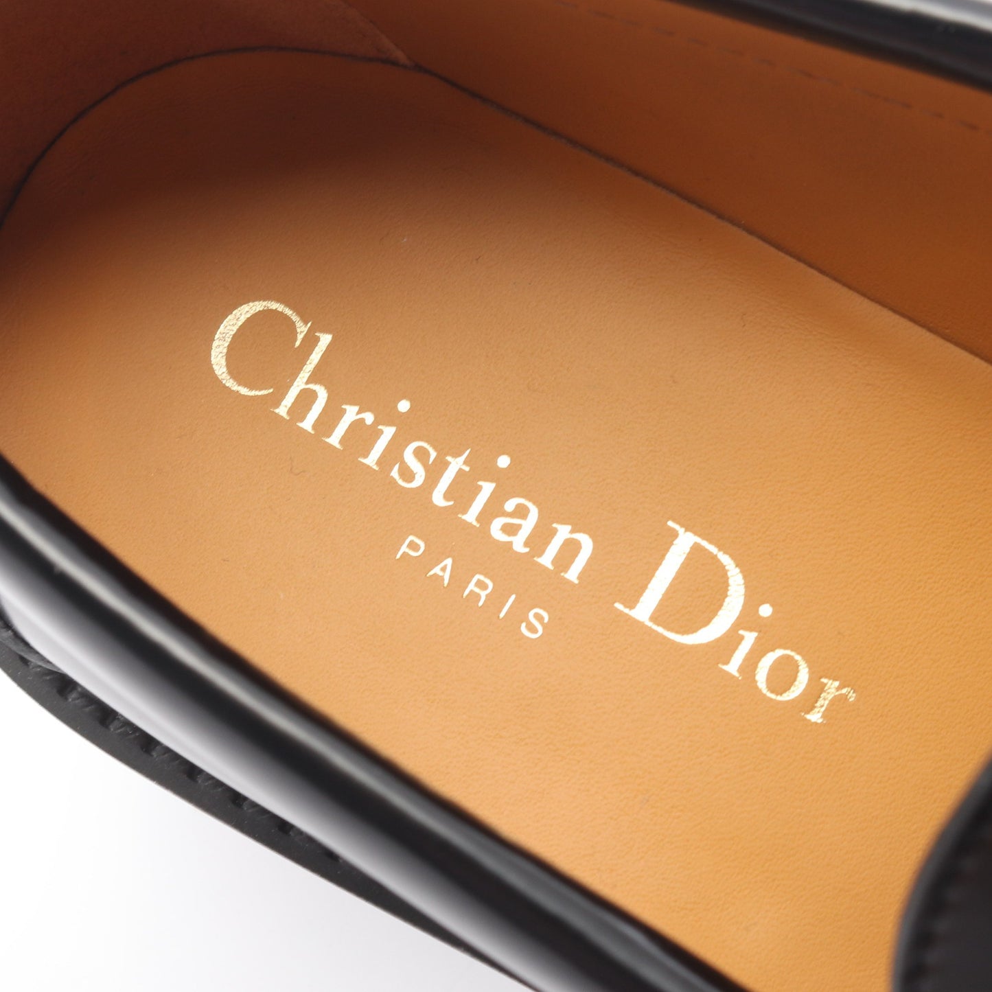 プラットフォーム ローファー ロゴ レザー ブラック クリスチャンディオール シューズ Christian Dior