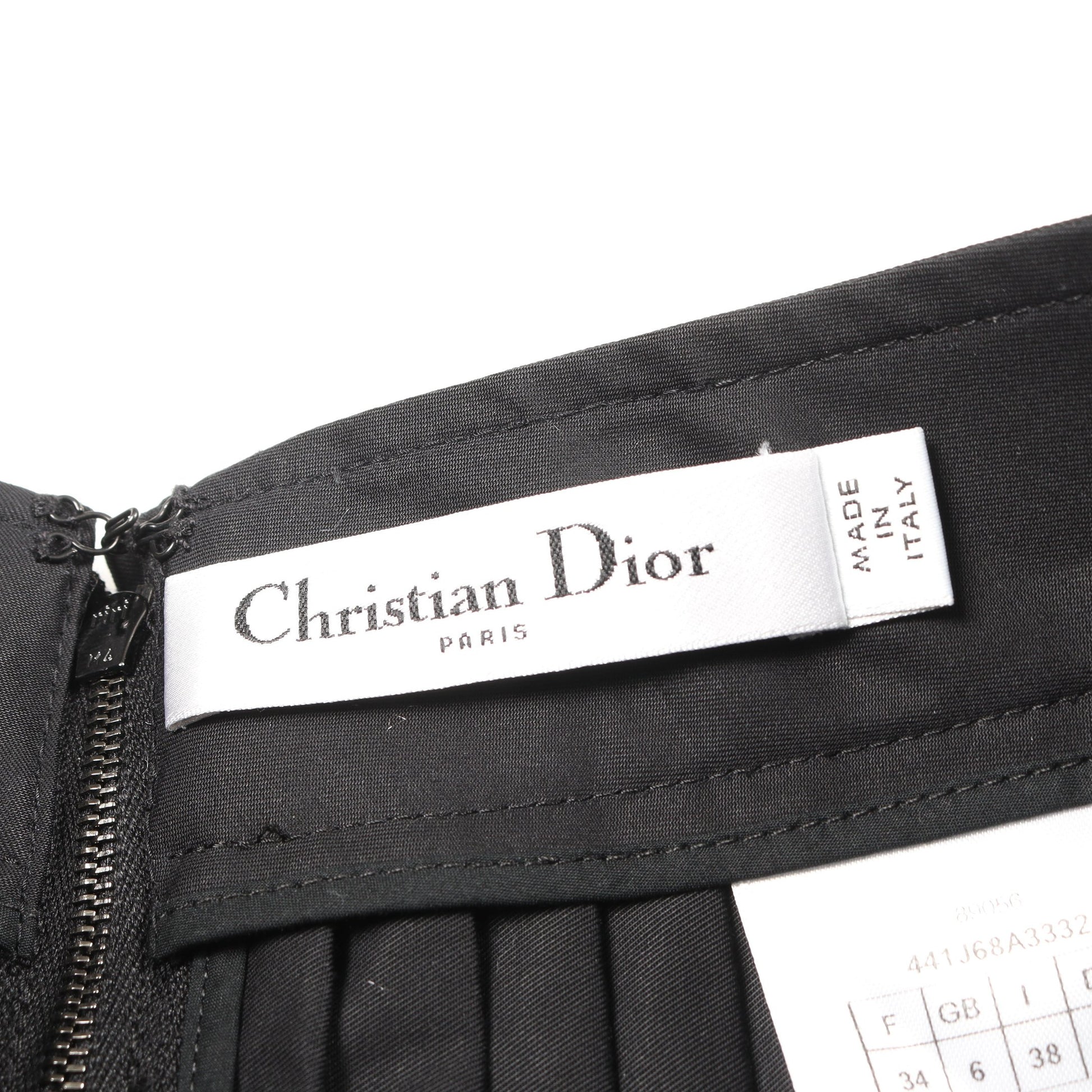 ミニ プリーツ スカート コットン ブラック クリスチャンディオール ボトムス Christian Dior