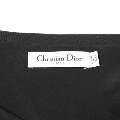 マクロカナージュ ツイード ワンピース ノースリーブ コットン ブラック ホワイト クリスチャンディオール ワンピース Christian Dior