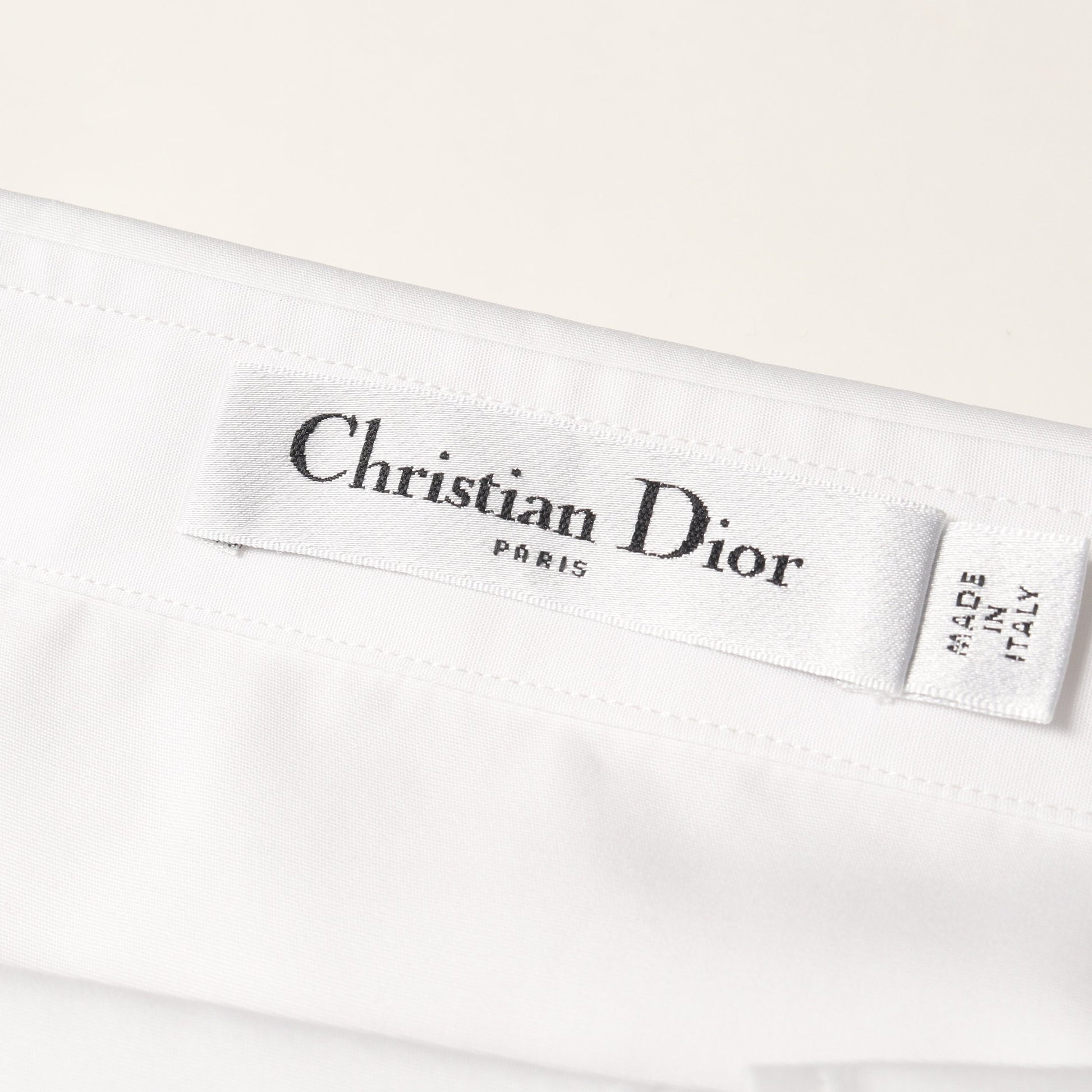 BEE刺繍 オフショルダーシャツ ブラウス コットン ホワイト クリスチャンディオール トップス Christian Dior