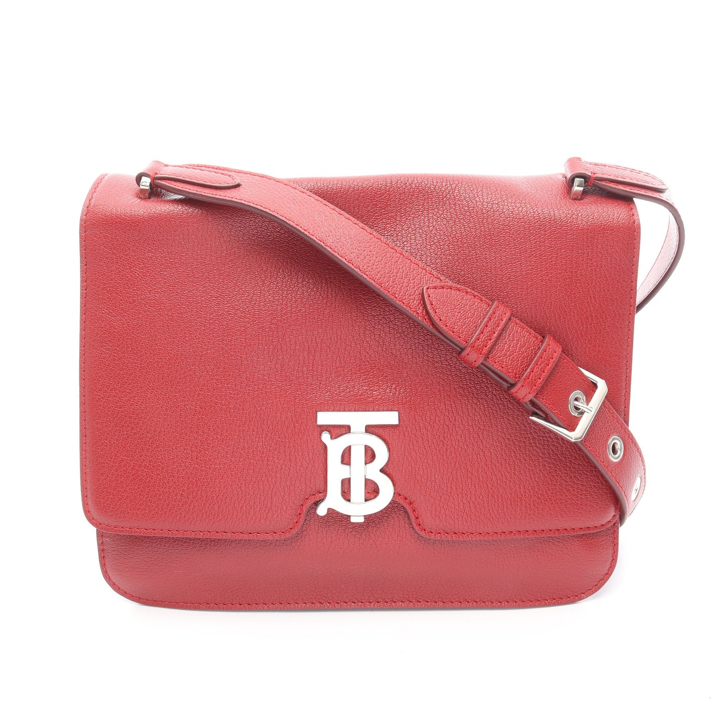 TBロゴ ショルダーバッグ レザー レッド バーバリー バッグ BURBERRY