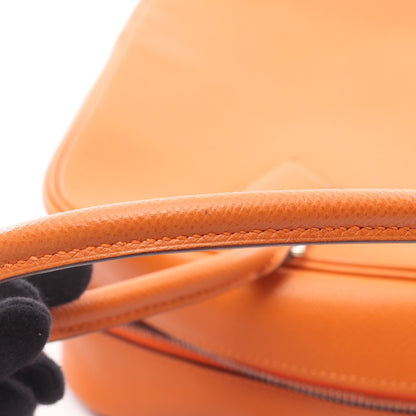 プリュム28 ハンドバッグ ヴォーエプソン オレンジ シルバー金具 □H刻印 エルメス バッグ HERMES