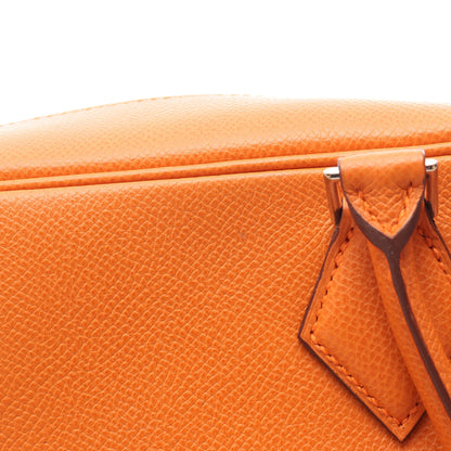 プリュム28 ハンドバッグ ヴォーエプソン オレンジ シルバー金具 □H刻印 エルメス バッグ HERMES