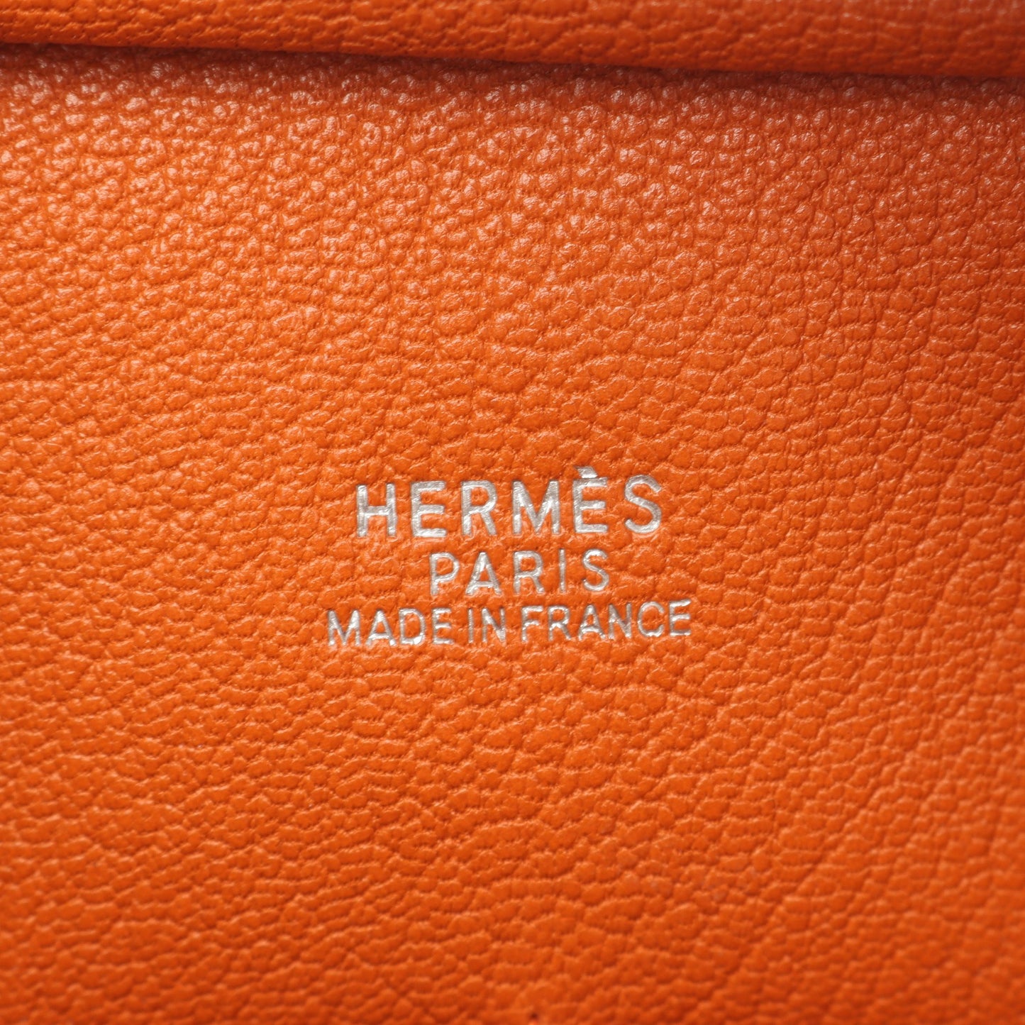 プリュム28 ハンドバッグ ヴォーエプソン オレンジ シルバー金具 □H刻印 エルメス バッグ HERMES
