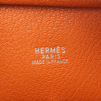 プリュム28 ハンドバッグ ヴォーエプソン オレンジ シルバー金具 □H刻印 エルメス バッグ HERMES