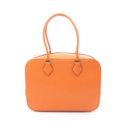 プリュム28 ハンドバッグ ヴォーエプソン オレンジ シルバー金具 □H刻印 エルメス バッグ HERMES