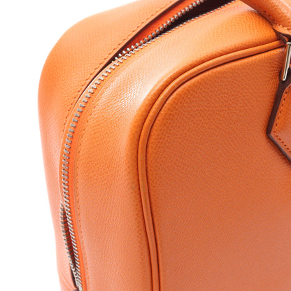 プリュム28 ハンドバッグ ヴォーエプソン オレンジ シルバー金具 □H刻印 エルメス バッグ HERMES