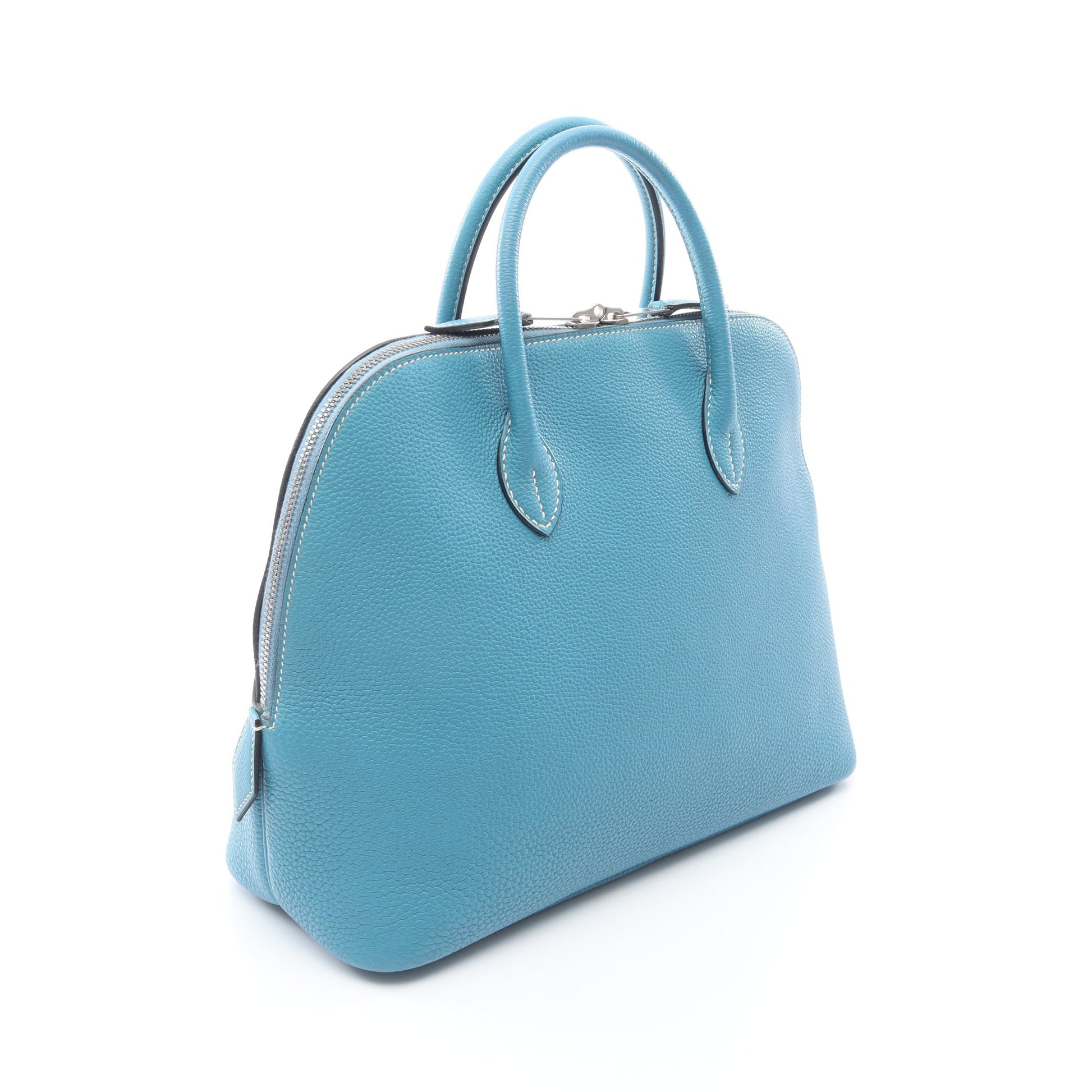 ボリード1923 30 ブルージーン ハンドバッグ トゴ ブルー シルバー金具 □J刻印 エルメス バッグ HERMES