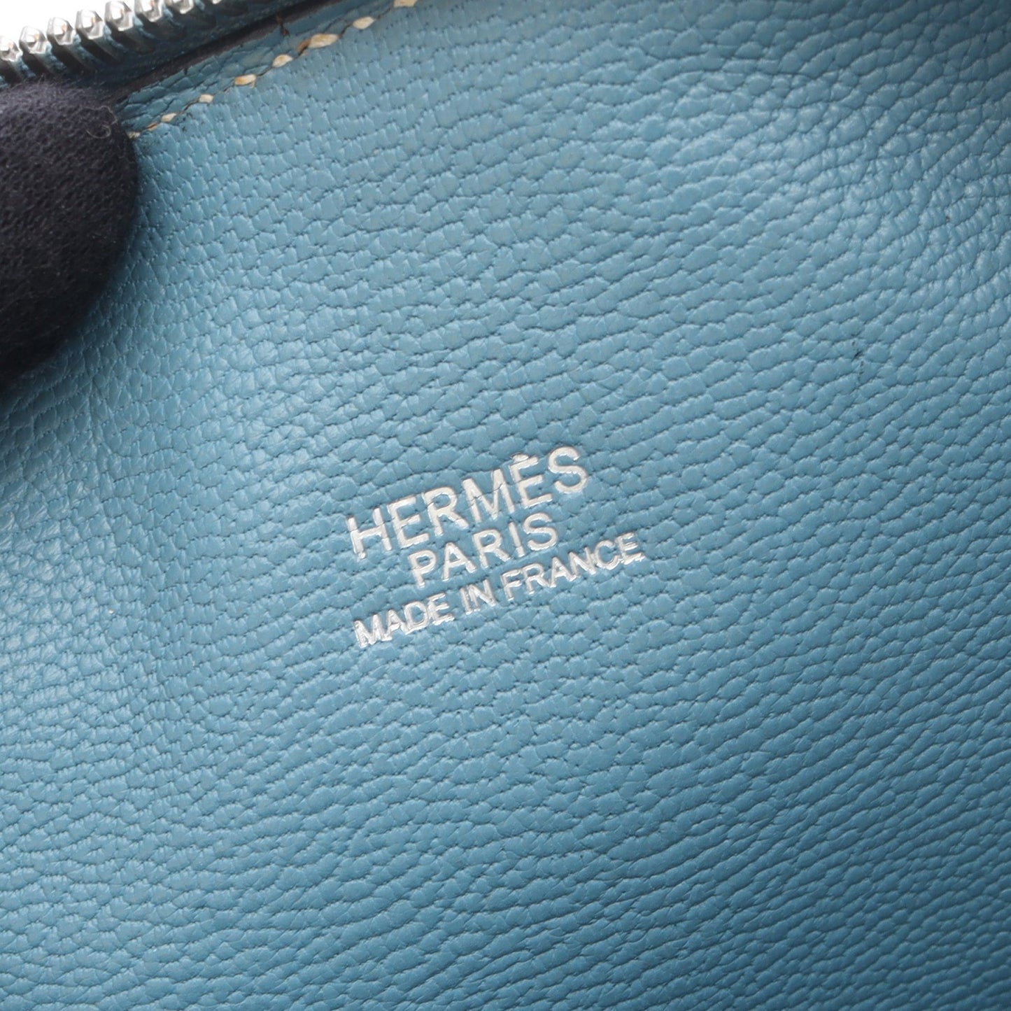 ボリード1923 30 ブルージーン ハンドバッグ トゴ ブルー シルバー金具 □J刻印 エルメス バッグ HERMES