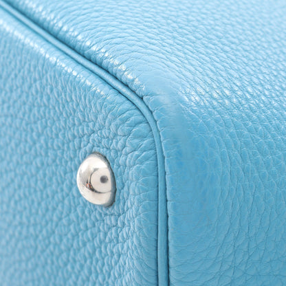 ボリード1923 30 ブルージーン ハンドバッグ トゴ ブルー シルバー金具 □J刻印 エルメス バッグ HERMES