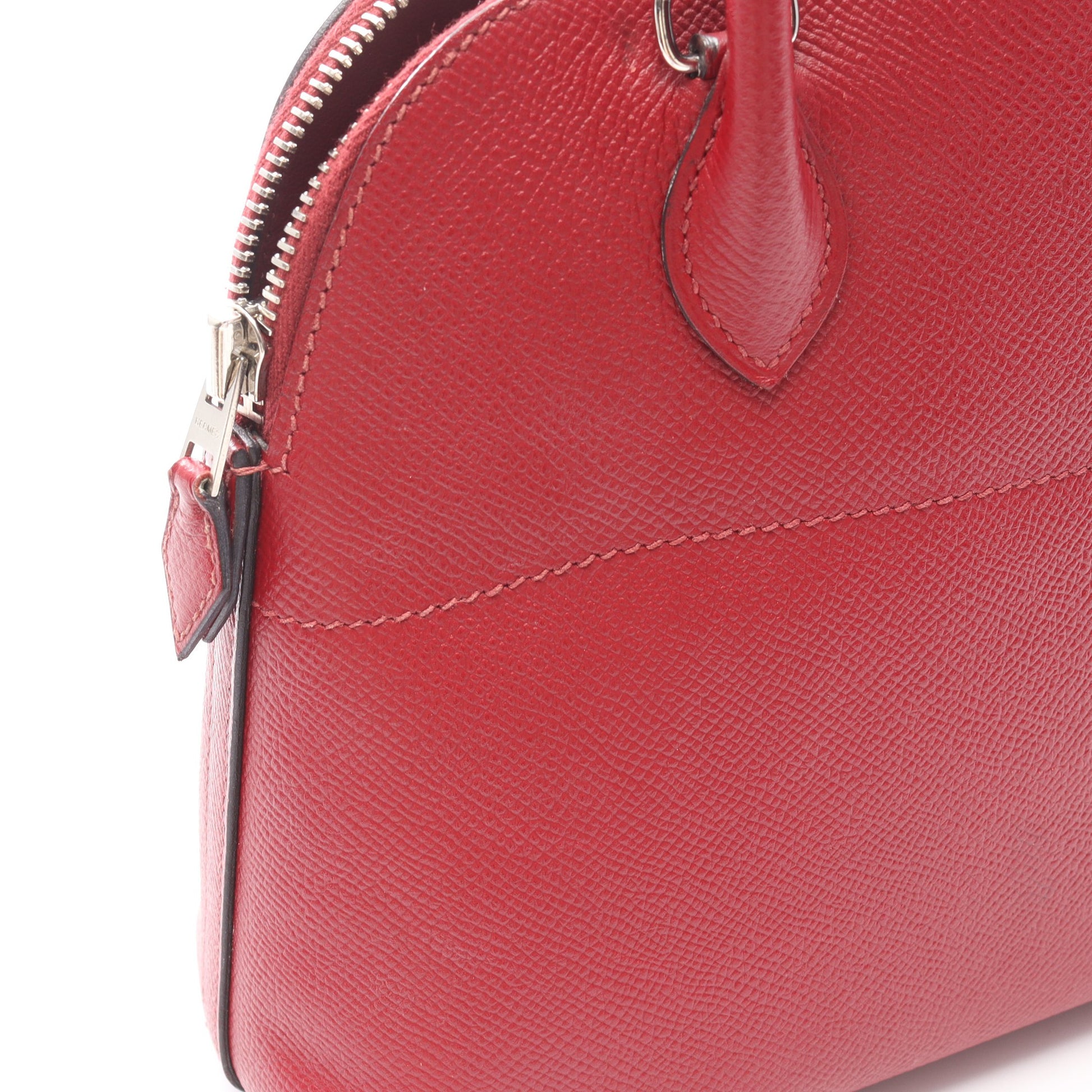 ボリード27 ルージュグレナ ハンドバッグ ヴォーエプソン レッド シルバー金具 2WAY A刻印 エルメス バッグ HERMES