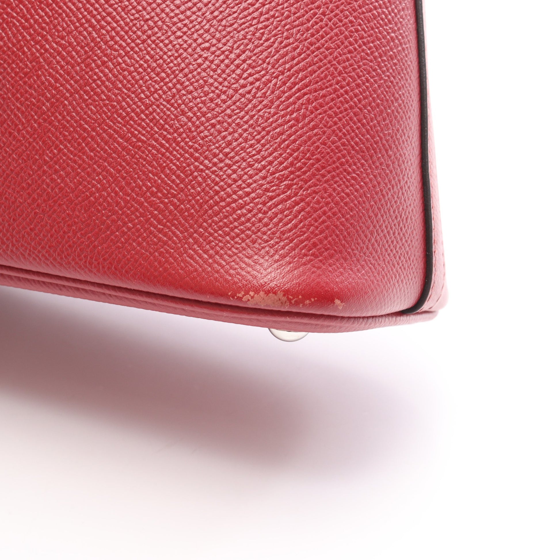 ボリード27 ルージュグレナ ハンドバッグ ヴォーエプソン レッド シルバー金具 2WAY A刻印 エルメス バッグ HERMES