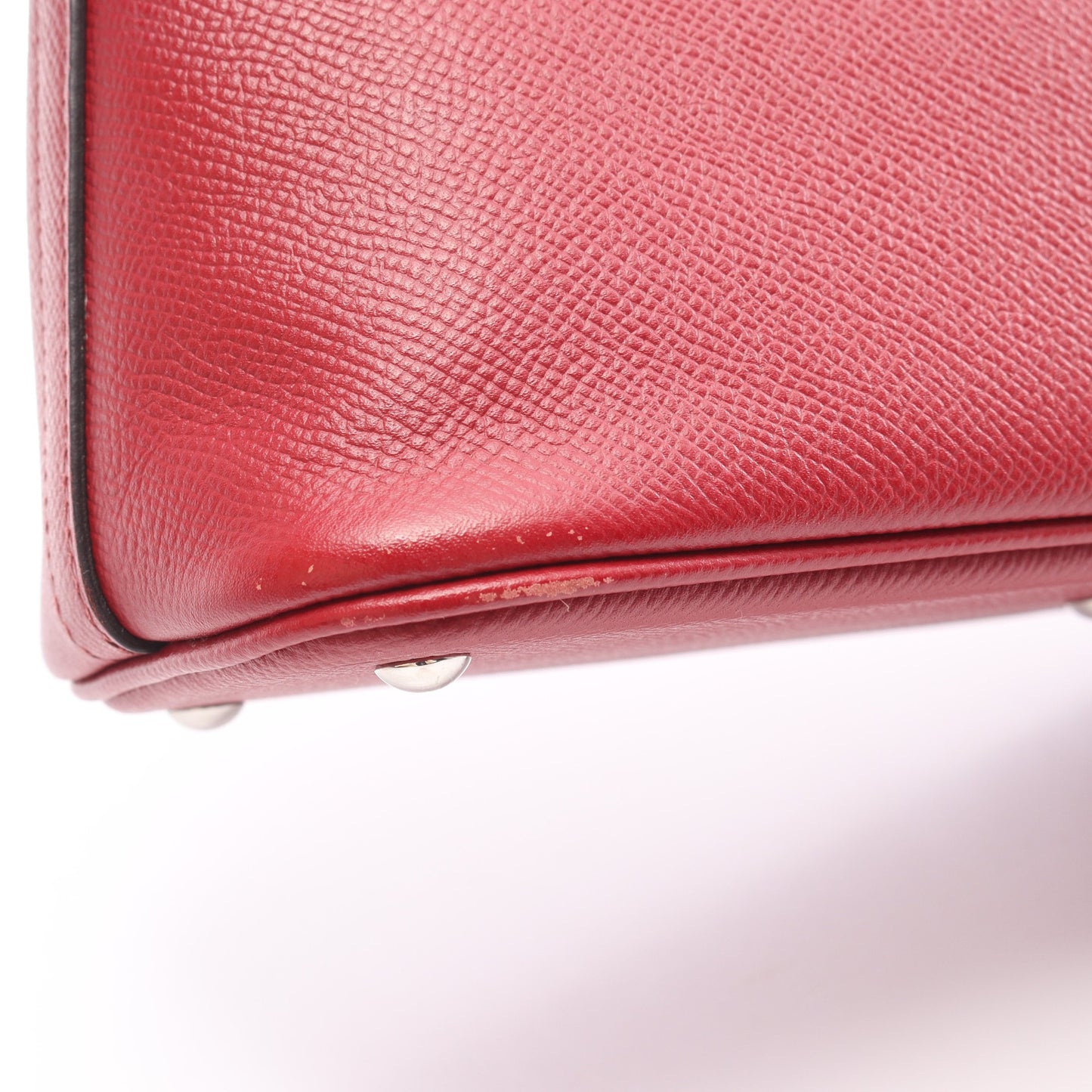 ボリード27 ルージュグレナ ハンドバッグ ヴォーエプソン レッド シルバー金具 2WAY A刻印 エルメス バッグ HERMES