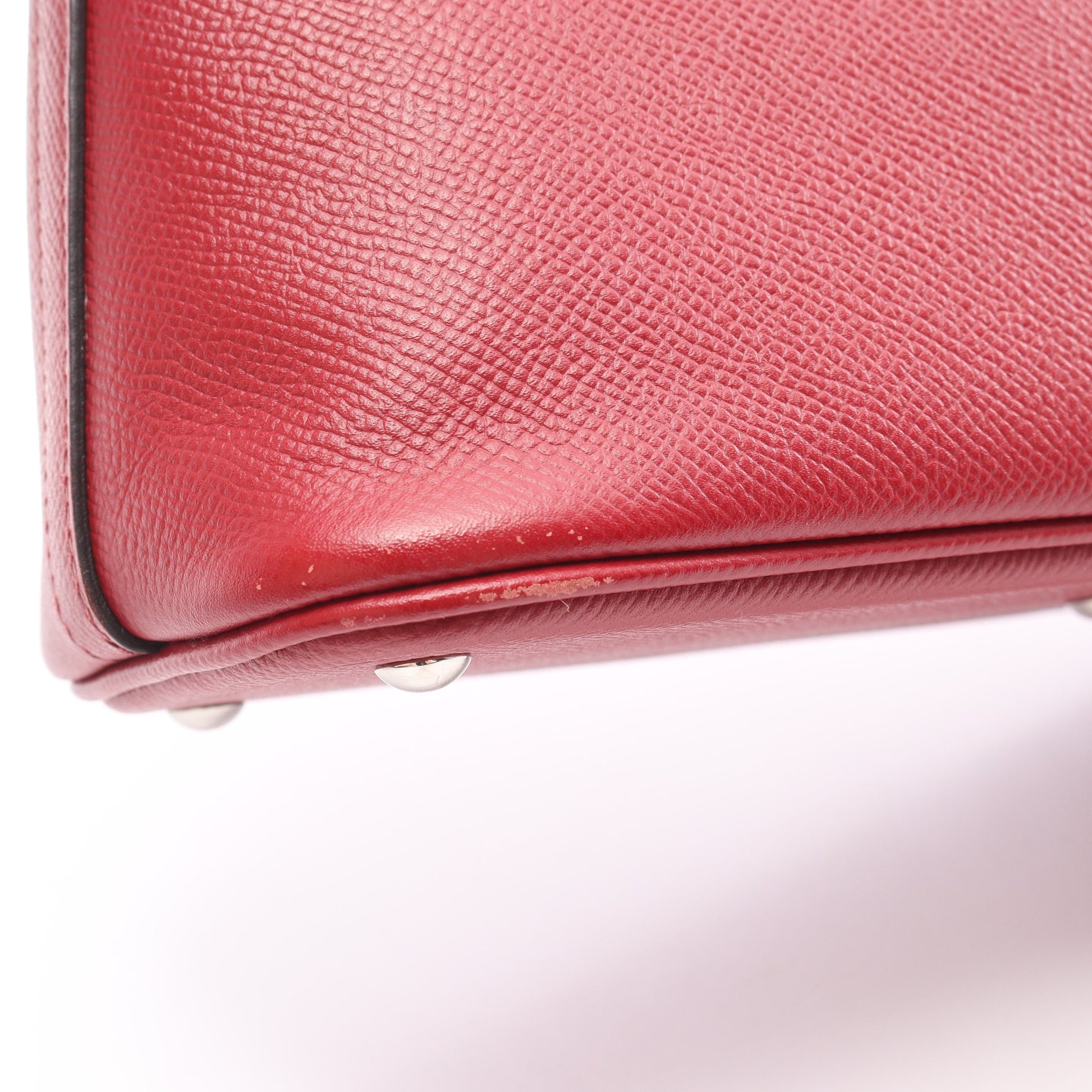 ボリード27 ルージュグレナ ハンドバッグ ヴォーエプソン レッド シルバー金具 2WAY A刻印 エルメス バッグ HERMES