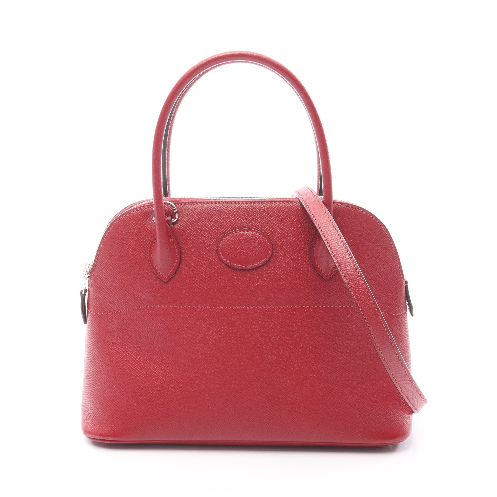 ボリード27 ルージュグレナ ハンドバッグ ヴォーエプソン レッド シルバー金具 2WAY A刻印 エルメス バッグ HERMES