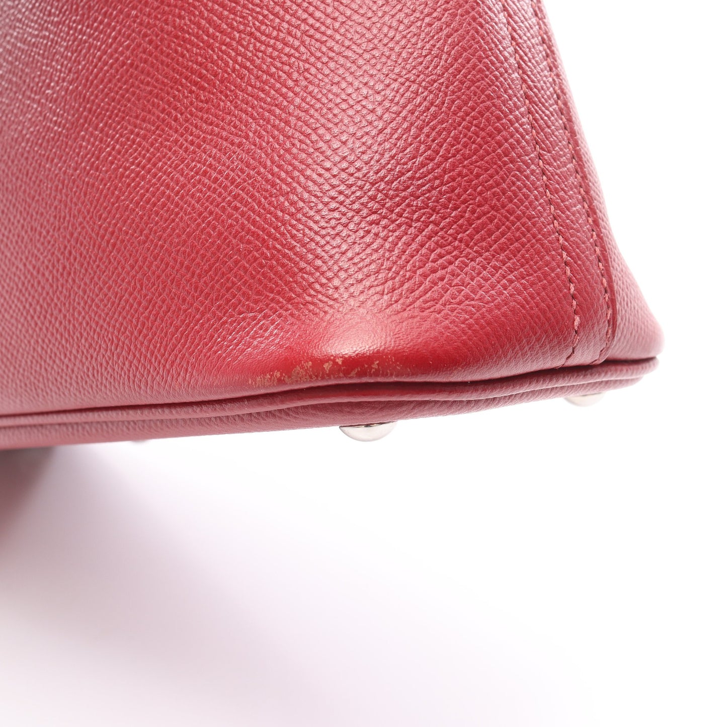 ボリード27 ルージュグレナ ハンドバッグ ヴォーエプソン レッド シルバー金具 2WAY A刻印 エルメス バッグ HERMES