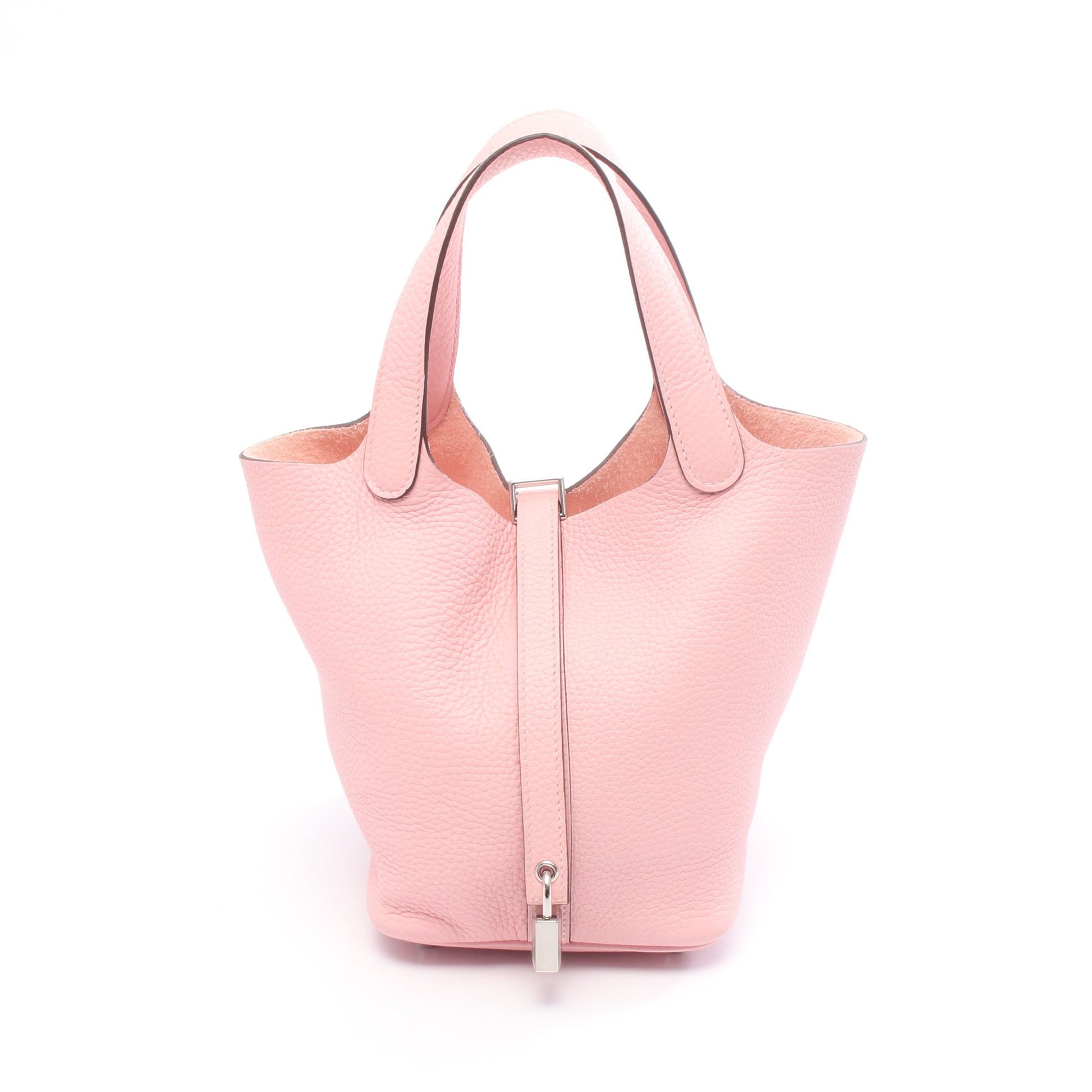 ピコタンロックPM ローズサクラ ハンドバッグ トリヨンクレマンス ライトピンク シルバー金具 B刻印 エルメス バッグ HERMES