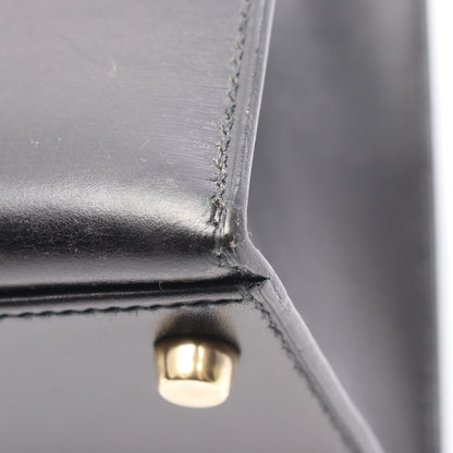 ケリー32 ハンドバッグ ボックスカーフ ブラック ゴールド金具 外縫い 2WAY ○V刻印 エルメス バッグ HERMES